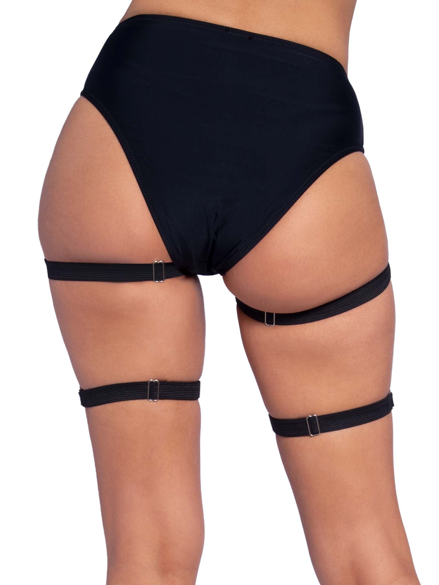 Goth Harness Garter Belt Elastic Strappy Garter Leg Belt Harness Adjustable Thigh Garter Belt For Women, Rave & Cosplay Strappy Lingerie Goth Harness Garter Belt Elastic Strappy Garter Leg Belt Harness Adjustable Thigh Garter Belt For Women, Rave & Cosplay Strappy Lingerie