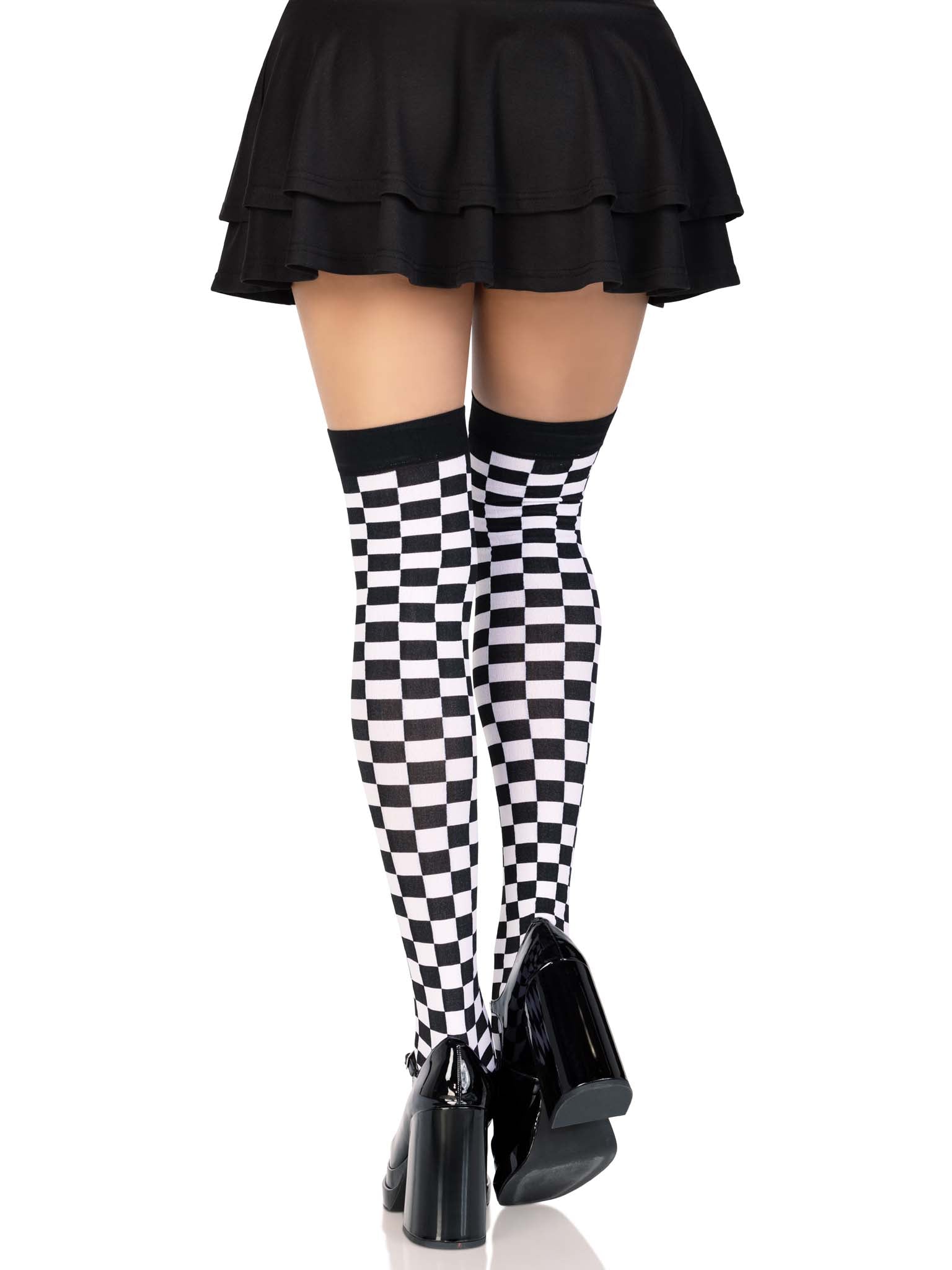 Checkerboard Thigh High Stockings Womens Socks Leg Avenue