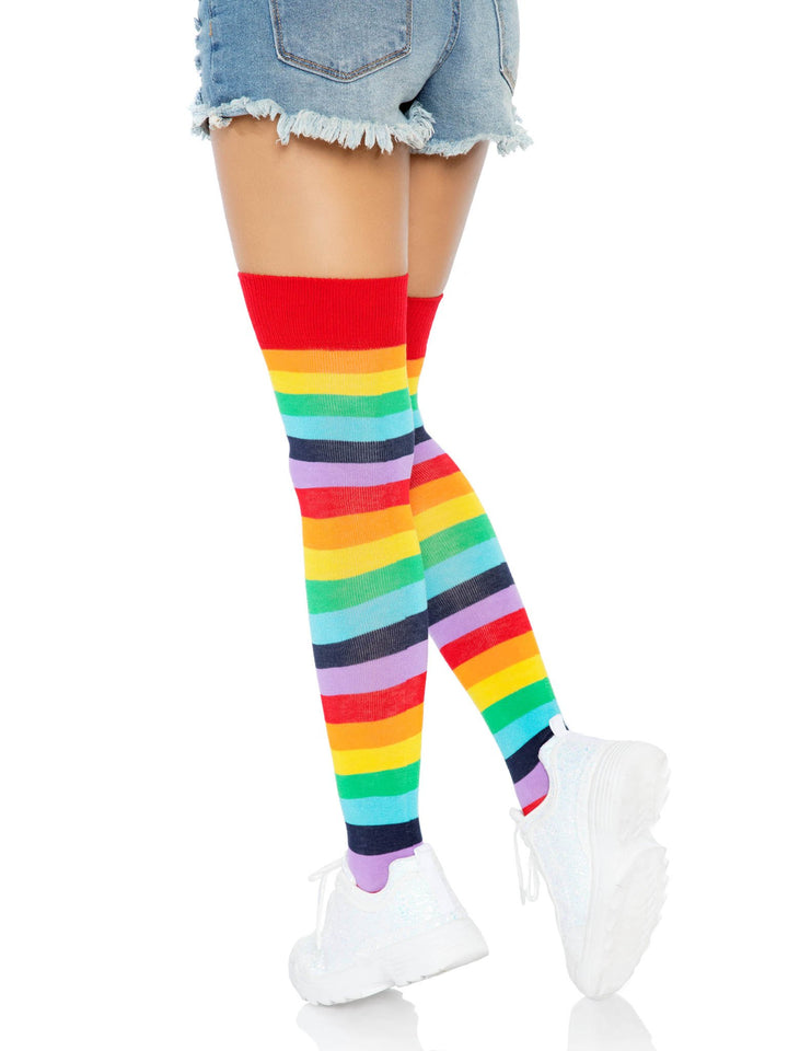 Leg Avenue Cherry Rainbow Thigh High Stockings