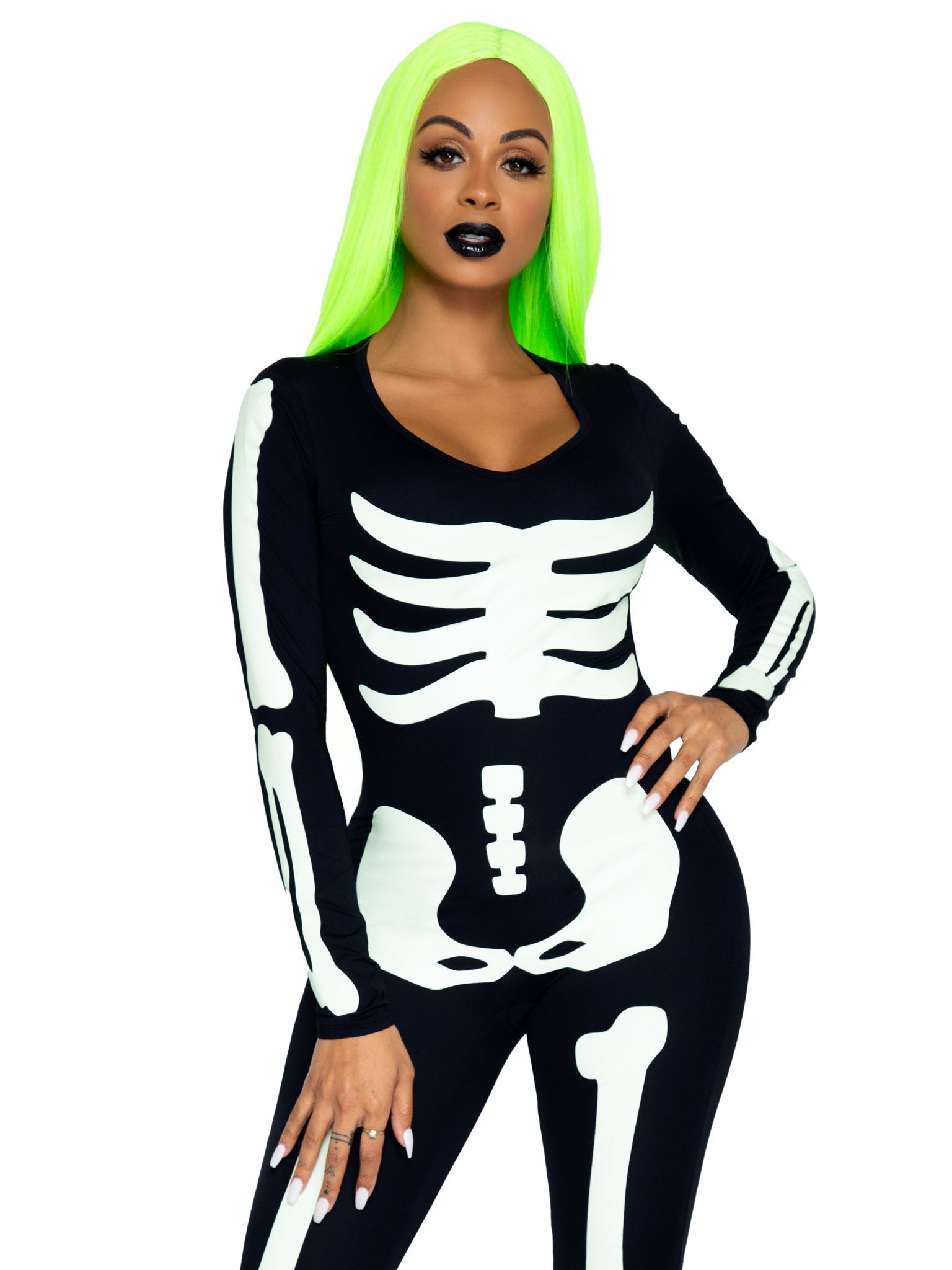 American Apparel Skeleton Glow in The Dark Halloween Leggings in