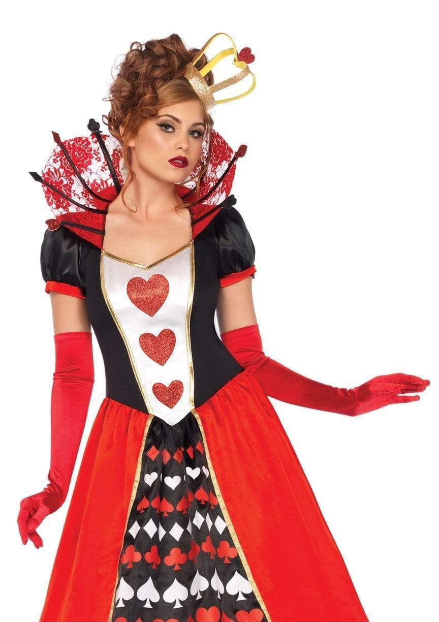 Leg Avenue Women's Deluxe Queen of Hearts Costume Dress, Black/Red/White, L