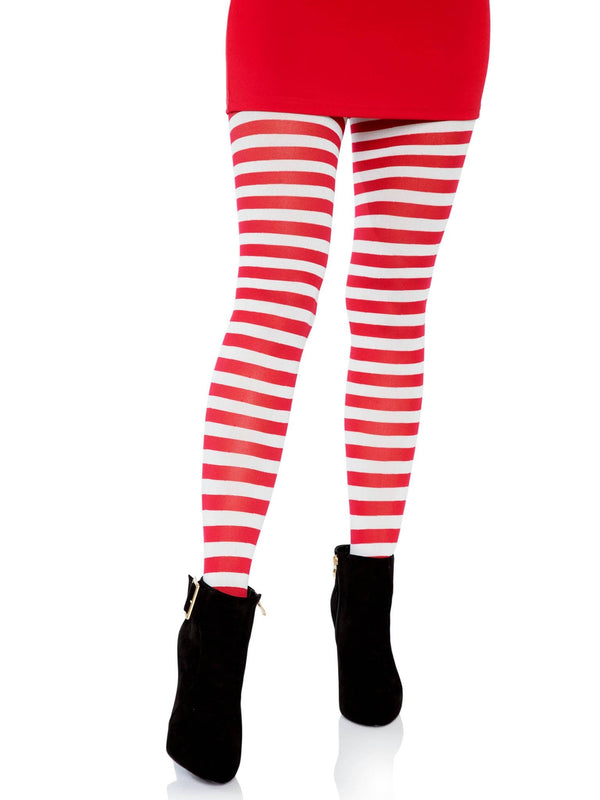 color_white/red | Leg Avenue Jada Striped Women's Tights