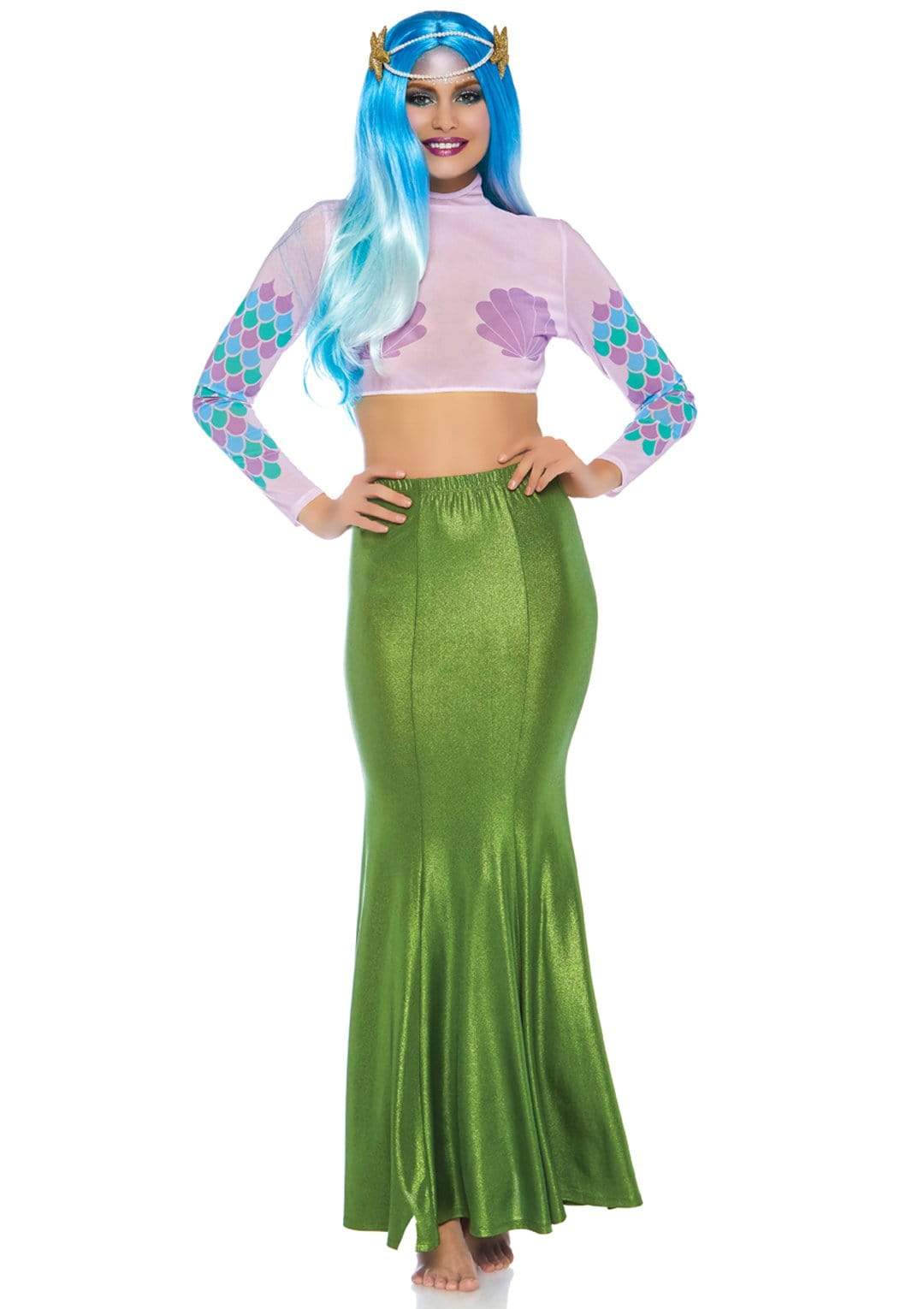 Ariel Costume Long Sleeves Ariel Leggings for Girls Size 2T,3T,4,5
