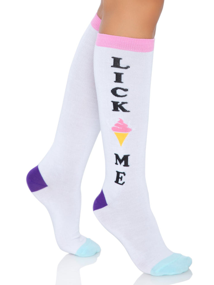 Leg Avenue Lick Me Knee Socks