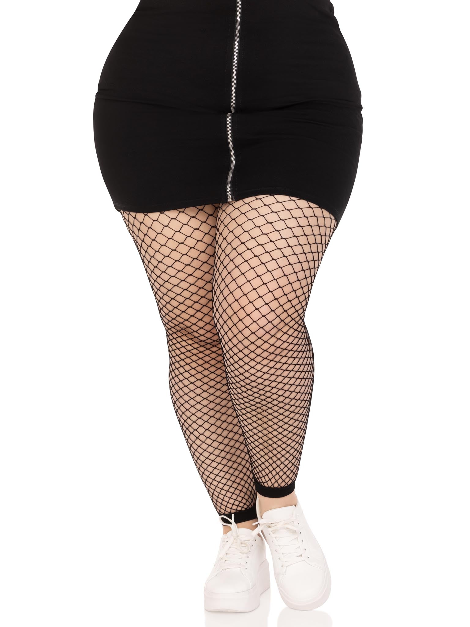 Delilah Plus Size Fishnet Footless Tights | Leg Avenue