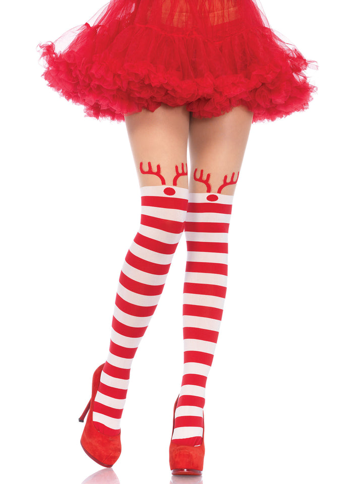 Leg Avenue Rudolph Reindeer Striped Tights