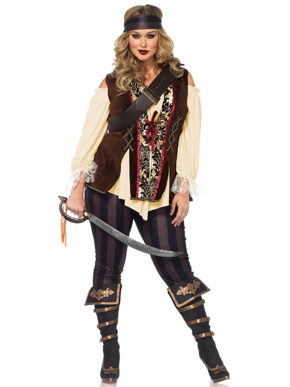 Plus Captain Blackheart Pirate Costume Plus Size Costume Leg Avenue 2626