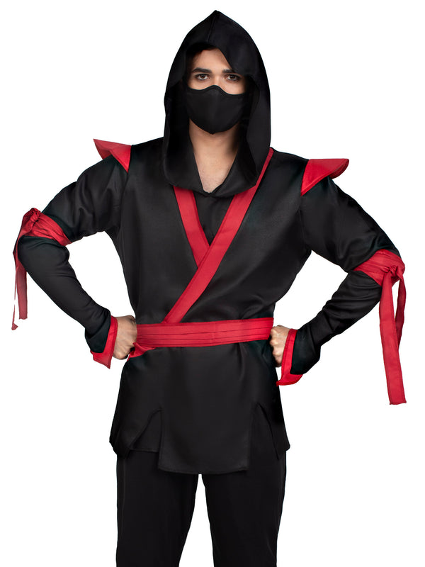 color_Black/Red | Leg Avenue Men's Ninja Costume