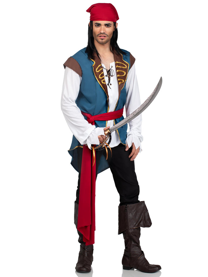 Leg Avenue Men's 3 PC Scoundrel Pirate Costume