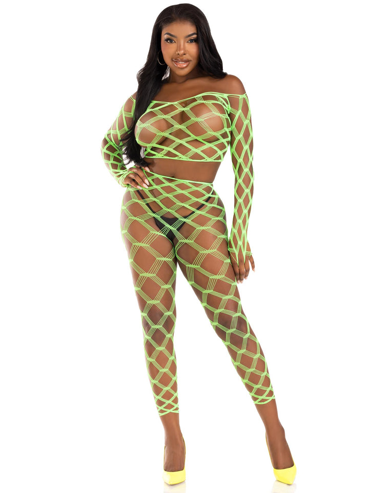 Leg Avenue Never Say Never Crop Top and Tights Set