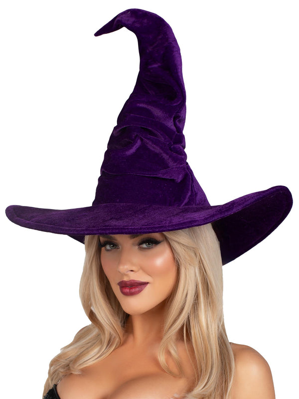 color_purple | Velvet Ruched Witch Hat