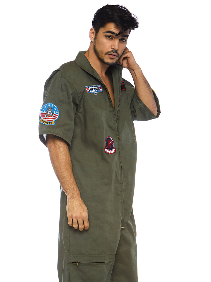 Leg Avenue Men's Top Gun Costume Short Flight Suit