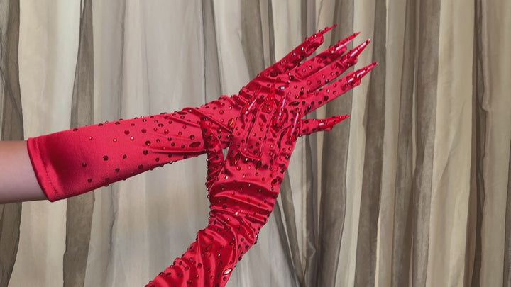 Leg Avenue Rhinestone Devil Gloves