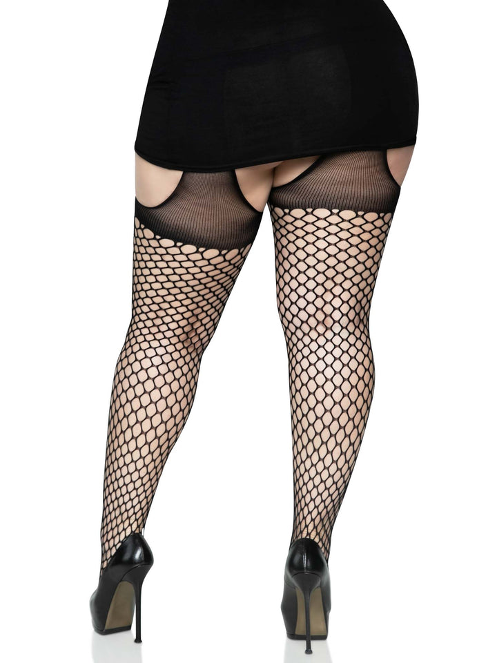 Plus Addison Oval Net Suspender Hose