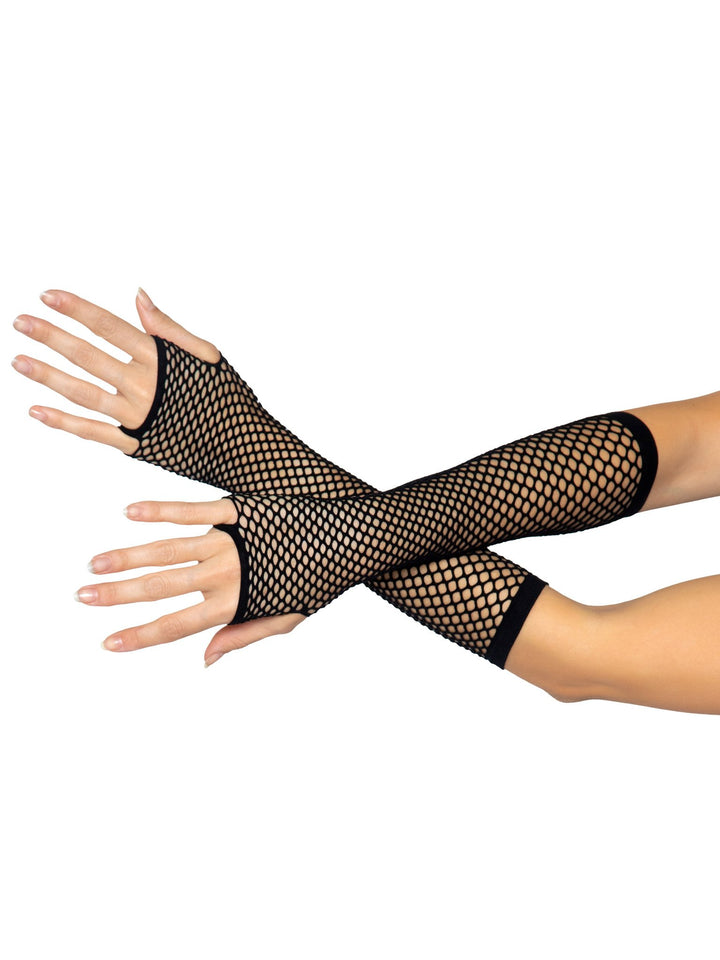 Leg Avenue Triangle Net Fingerless Arm Warmer Gloves