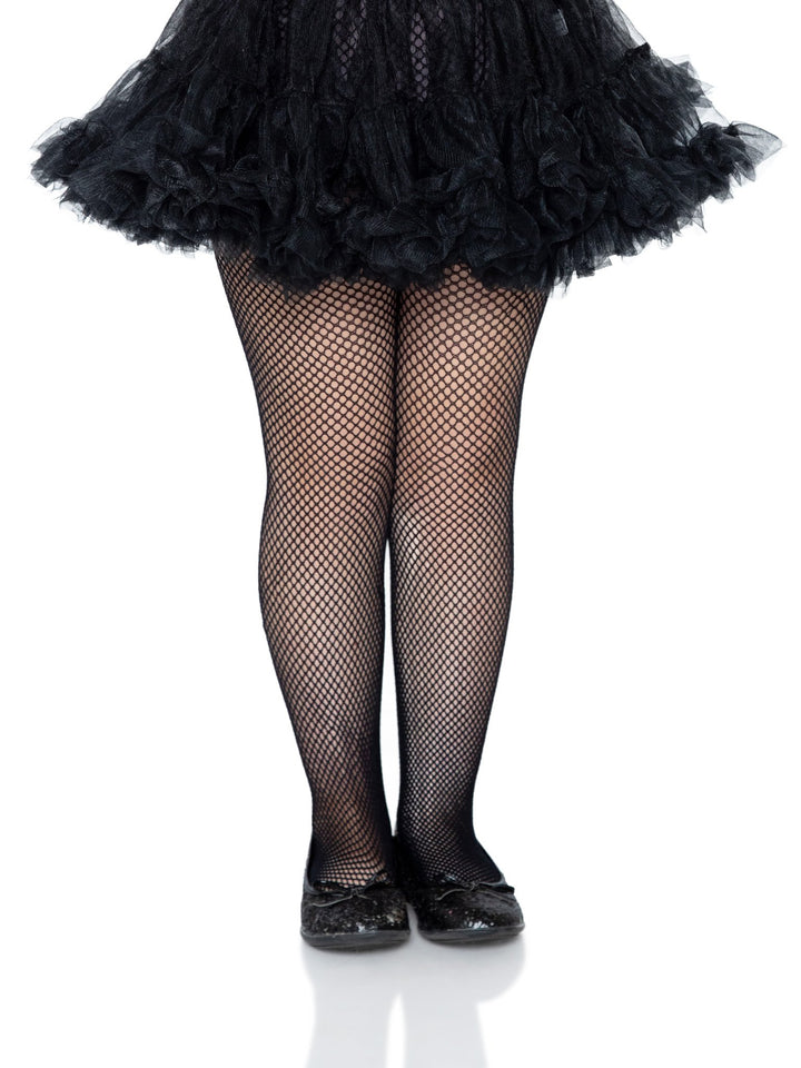 Leg Avenue Girl's Fishnet Pantyhose Halloween Accessory, Black, Large