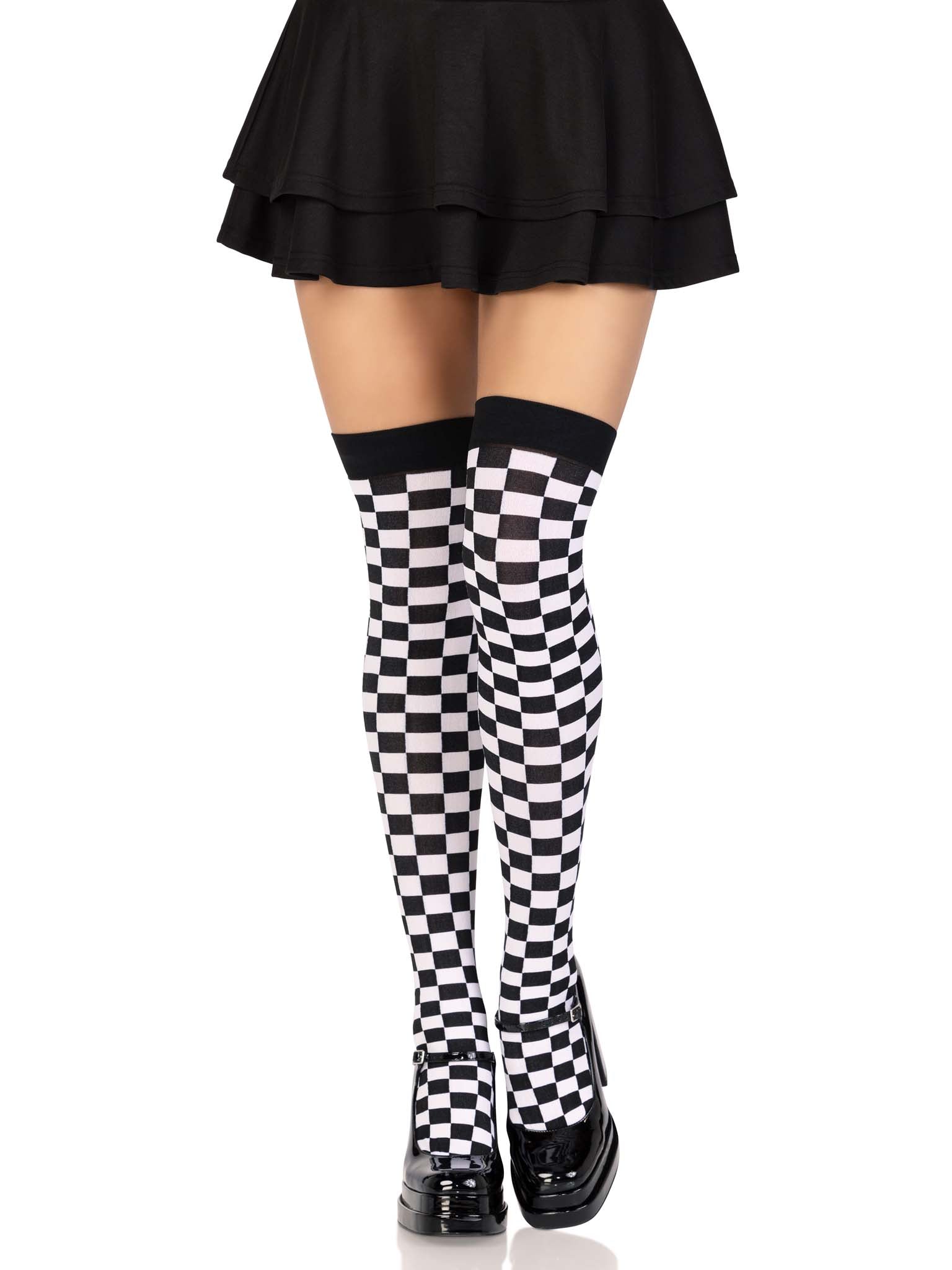 Checkerboard Thigh High Stockings Womens Socks Leg Avenue