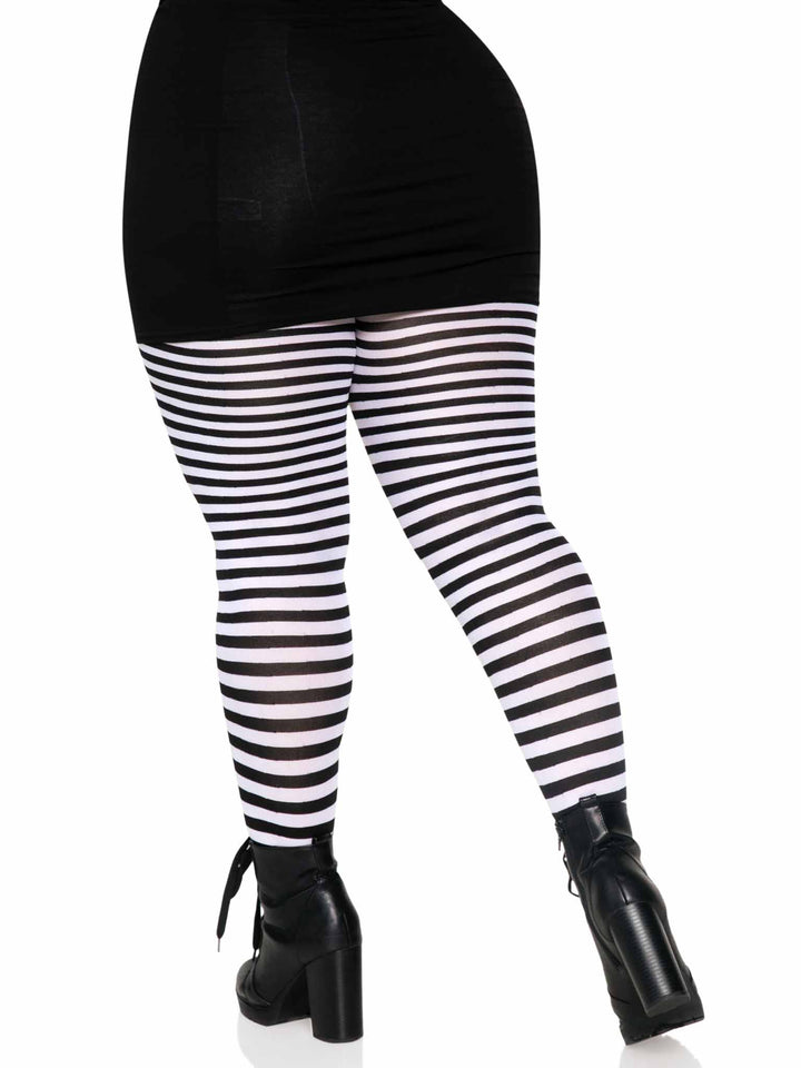 Black and White Horizontal Stripes Leggings for Sale by