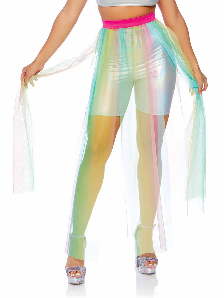 Leg Avenue Multi Slit Sheer Full Length Maxi Skirt