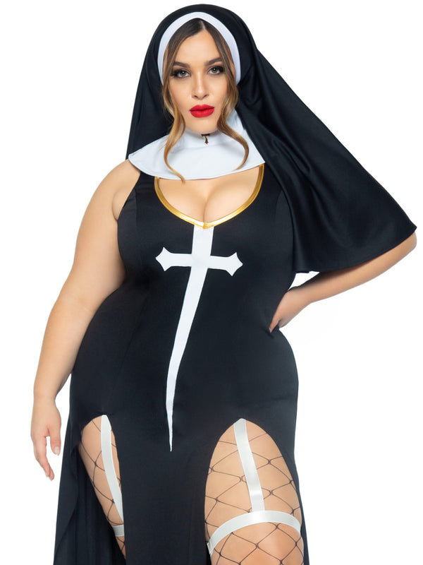 Leg Avenue Plus Sultry Sinner Nun Costume