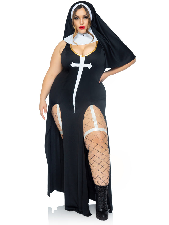 Leg Avenue Plus Sultry Sinner Nun Costume