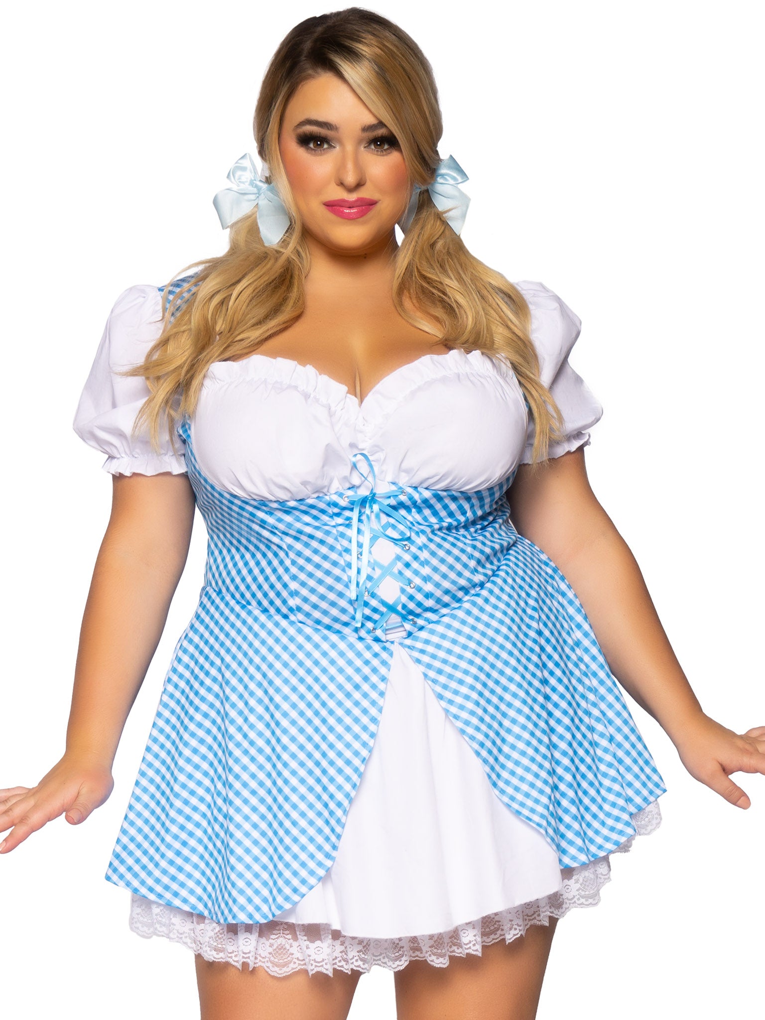 Plus Size Gingham Dress, Women's Costumes