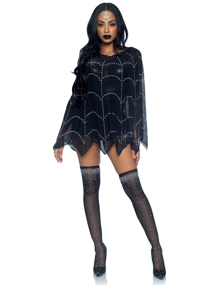 Leg Avenue Women's Net Tights, Black Spiderweb, One Size