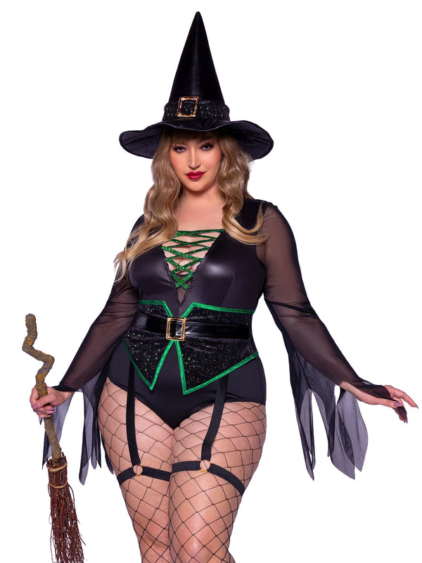 Leg Avenue Plus Broomstick Babe Witch Costume