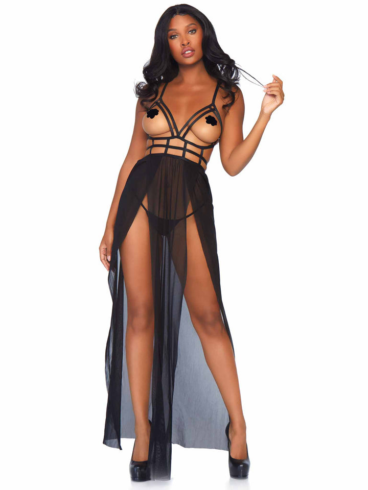 Leg Avenue Yours Always Open Cup Gown Set