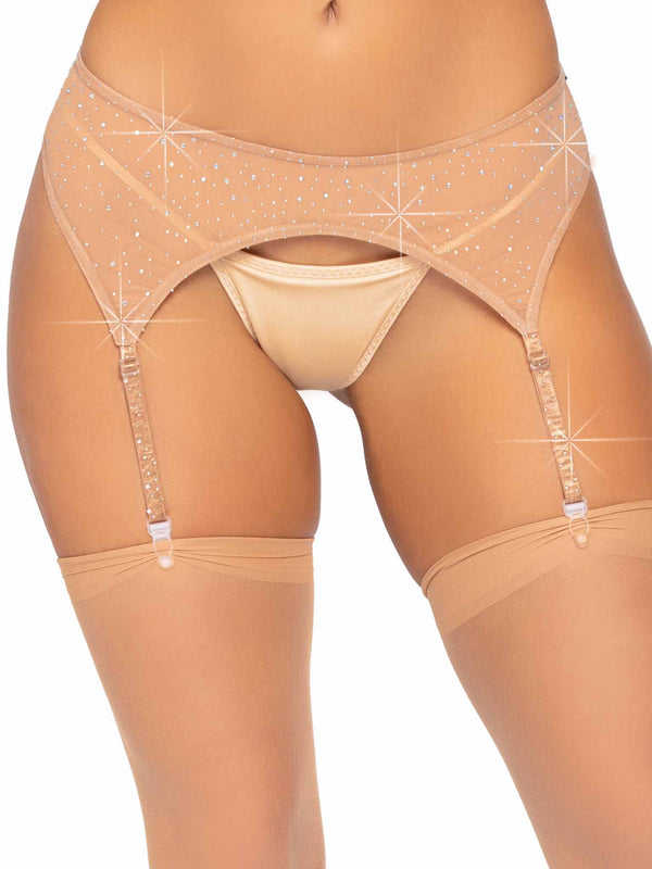 color_nude | Leg Avenue Roxy Rhinestone Garter Belt