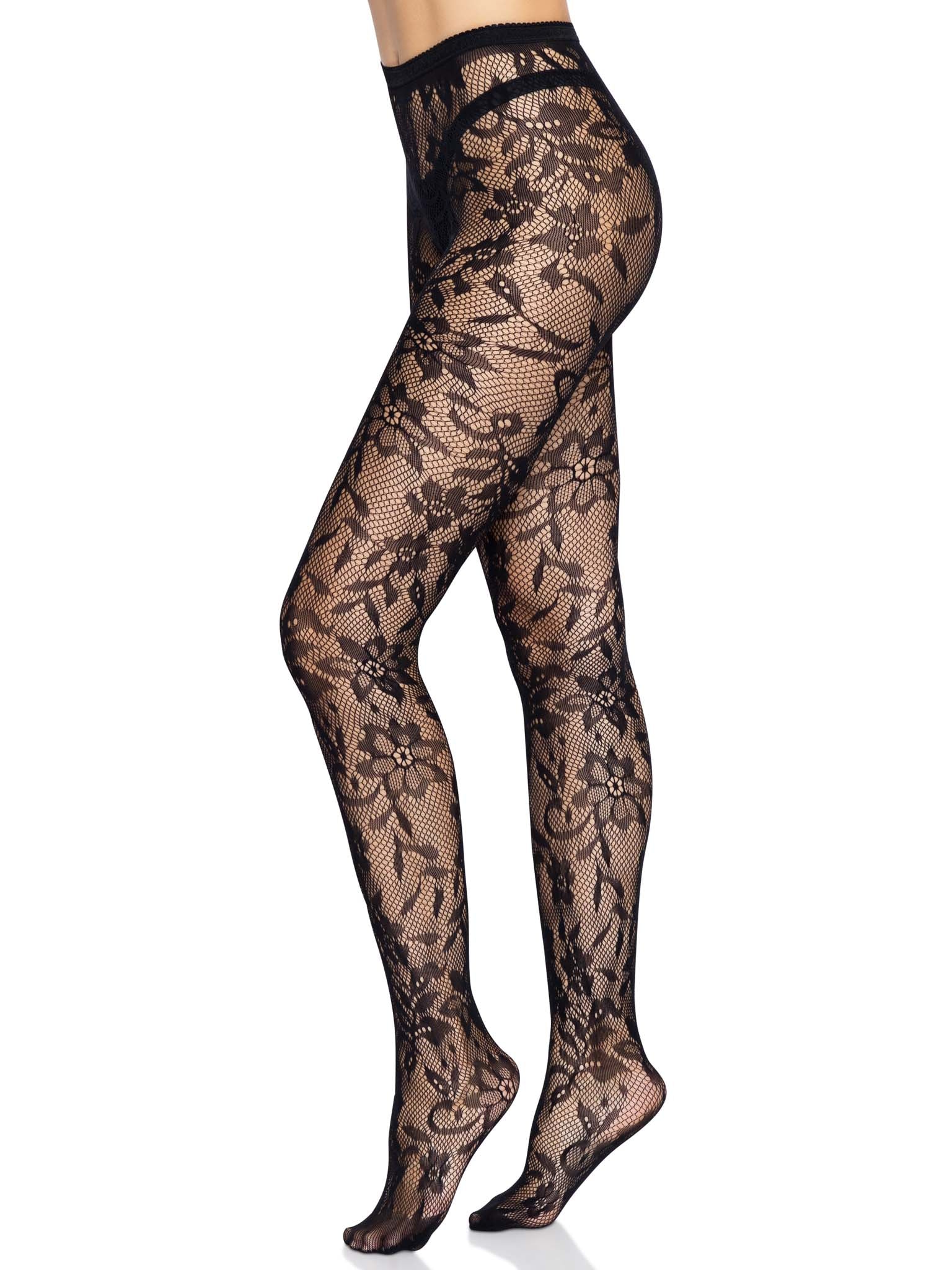 Chantilly Floral Lace Tights, Women's Pantyhose | Leg Avenue