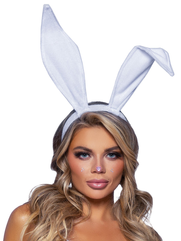 color_white | Leg Avenue Velvet Bunny Ear Headband