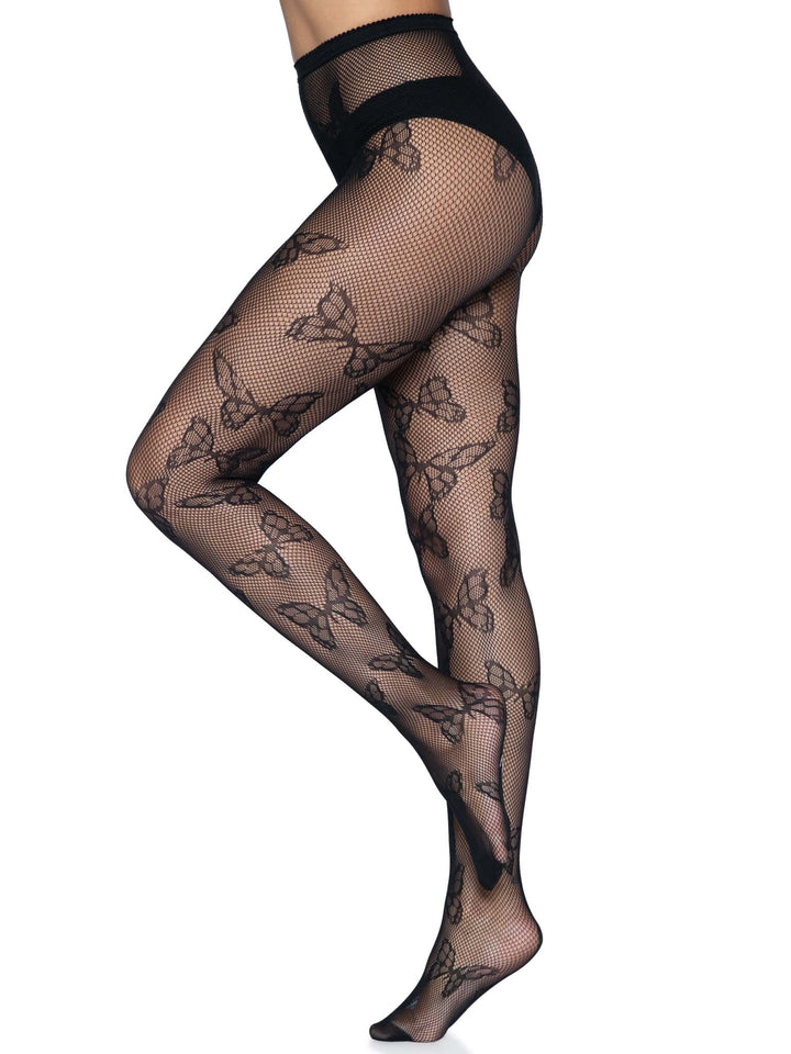 ASOS DESIGN Curve fishnet butterfly tights in black - ShopStyle