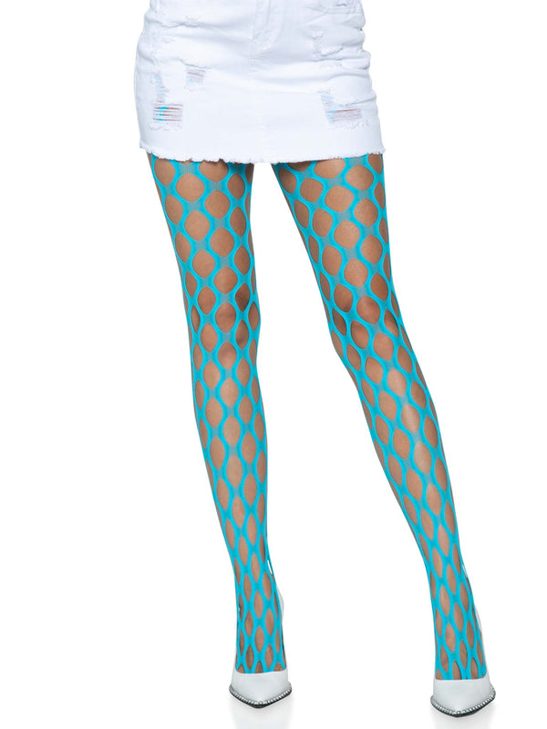 color_neon blue | Leg Avenue Ivy Pothole Net Tights