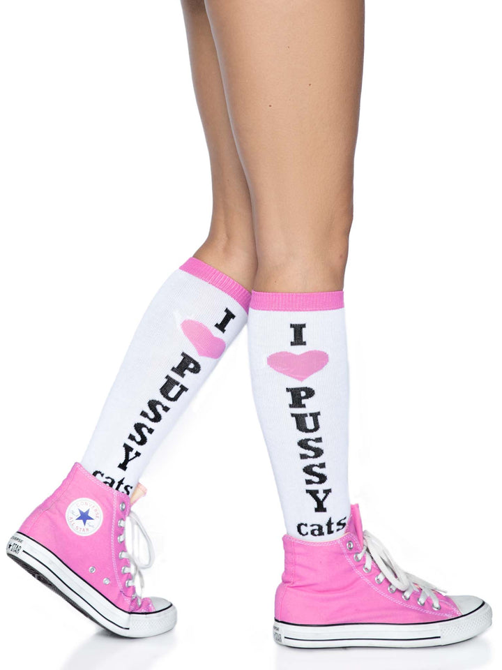 Leg Avenue Pussycat Knee High Socks