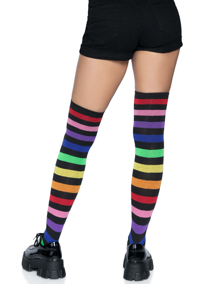 Leg Avenue Aurora Rainbow Thigh High Socks