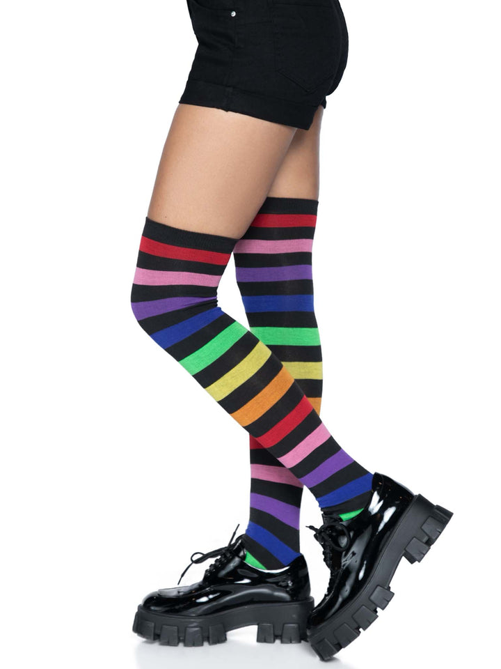 Leg Avenue Aurora Rainbow Thigh High Socks