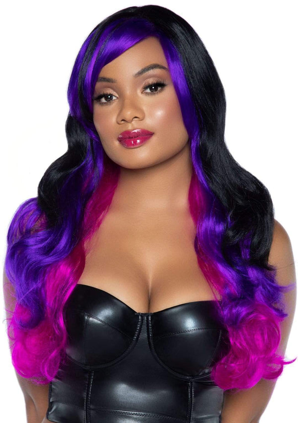 Color_Black/Purple | Leg Avenue 24" Allure Long Wavy Wig