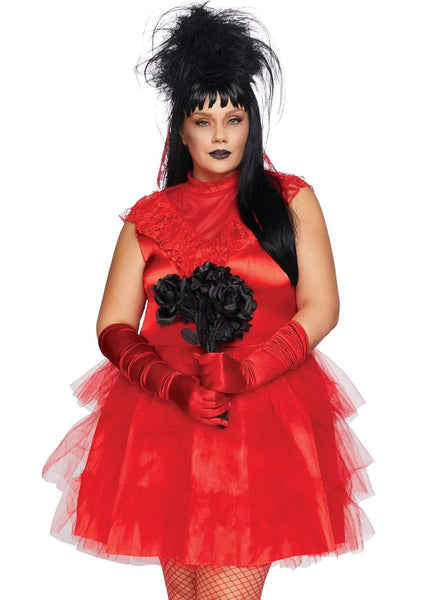 Leg Avenue Women's 2 Piece Lydia Beetle Bride Costume, Red, L