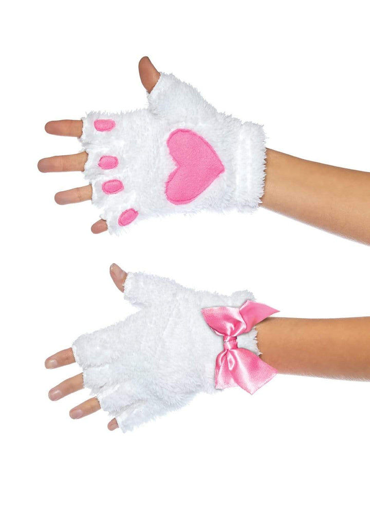 Leg Avenue Plush Kitty Paw Fingerless Gloves