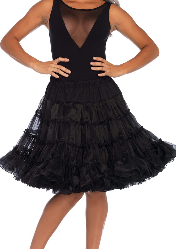 color_black | Leg Avenue Knee Length Deluxe Crinoline Petticoat Costume Skirt