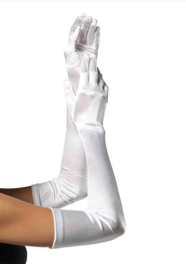 color_white | Leg Avenue Extra Long Opera Length Satin Gloves