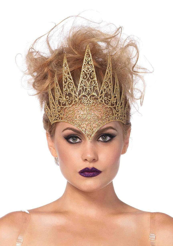color_gold | Leg Avenue Glitter Die Cut Filigree Royal Crown