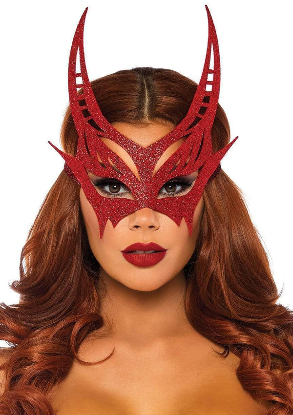 color_red | Leg Avenue Glitter Die Cut Devil Masquerade Mask