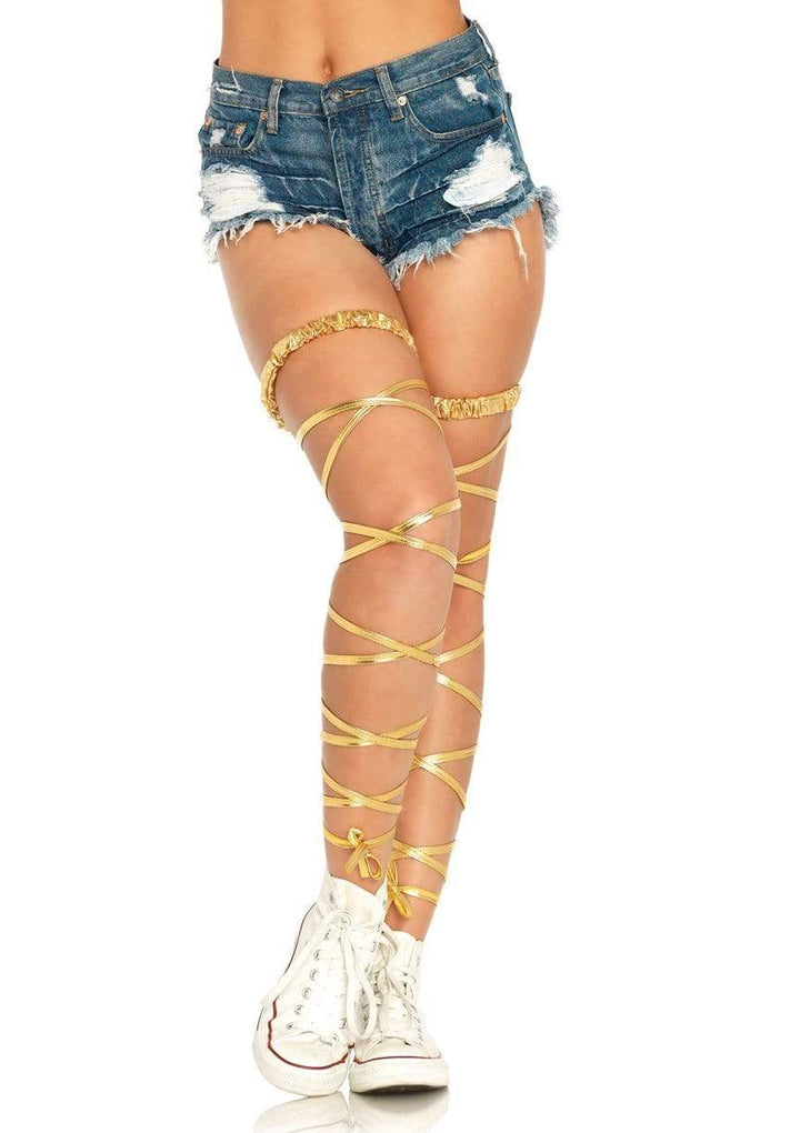 color_gold | Leg Avenue Sara Lamé Garter Leg Wraps