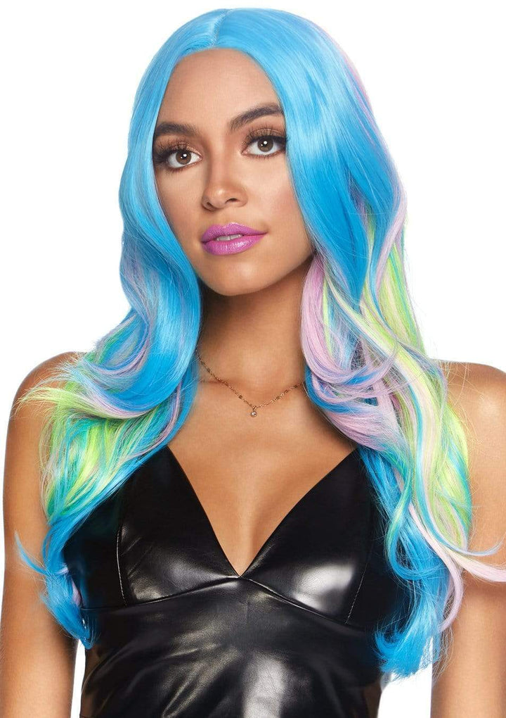 Leg Avenue Long Blue Multi-Color Wig