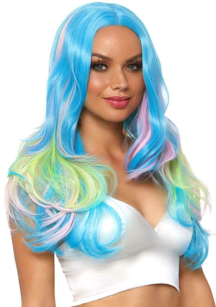 Leg Avenue Long Blue Multi-Color Wig