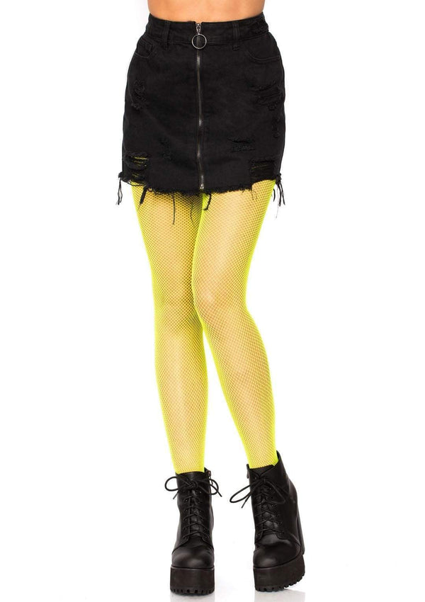 color_neon yellow | Leg Avenue Risa Nylon Fishnet Tights