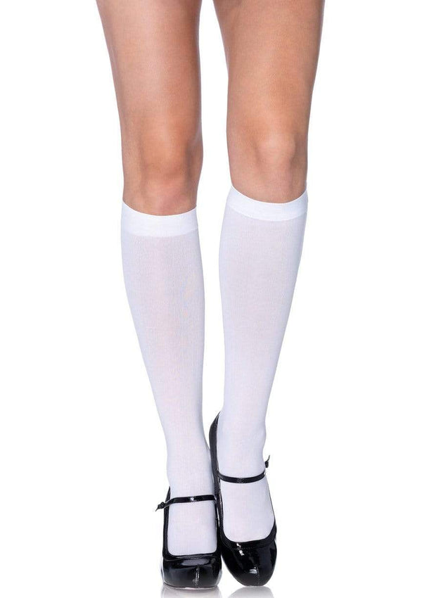 color_white | Leg Avenue Winnie Opaque Knee High Socks