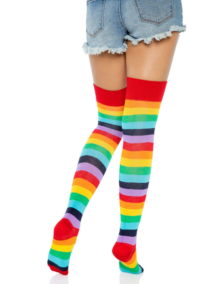 Leg Avenue Cherry Rainbow Thigh High Stockings